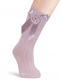 Calcetines altos canalé con lazo de raso largo Rosa Pastel Pinkpie