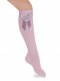 Calcetines altos canalé con lazo de raso largo Rosa Pastel Pinkpie