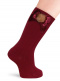 Calcetines altos canalé con lazo de raso y pompón Granate Maroon