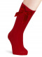 Calcetines altos canalé con lazo de terciopelo largo Rojo Red