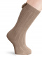 Calcetines altos canalé con lazo trasero Camel
