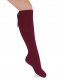 Calcetines altos canalé con lazo trasero Granate Maroon