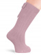 Calcetines altos canalé con lazo trasero Rosa Palo Rosewood
