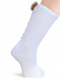 Calcetines altos con costura trasera y lazo con pompón Azul Bebe Babyblue