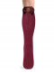 Calcetines altos con costura trasera y lazo con pompón Granate Maroon