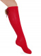 Calcetines altos con costura trasera y lazo con pompón Rojo Red