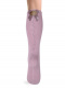 Calcetines altos con costura trasera y lazo con pompón Rosa Palo Rosewood