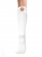 Calcetines altos con costura trasera y lazo con pompón Blanco White