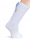 Calcetines altos con costura trasera y lazo de raso doble Azul Bebe Babyblue