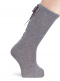 Calcetines altos con costura trasera y lazo de raso doble Gris Grey