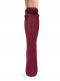 Calcetines altos con costura trasera y lazo de raso doble Granate Maroon