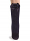 Calcetines altos con costura trasera y lazo de raso doble Marino Navyblue
