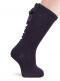 Calcetines altos con costura trasera y lazo de raso doble Marino Navyblue