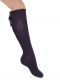 Calcetines altos con costura trasera y lazo de raso doble Marino Navyblue