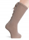 Calcetines altos con costura trasera y lazo de raso doble Haya Peanut