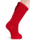 Calcetines altos con costura trasera y lazo de raso doble Rojo Red