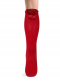 Calcetines altos con costura trasera y lazo de raso doble Rojo Red