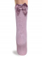 Calcetines altos con costura trasera y lazo de raso doble Rosa Palo Rosewood