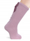 Calcetines altos con costura trasera y lazo de raso doble Rosa Palo Rosewood