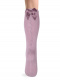 Calcetines altos con costura trasera y lazo de raso doble Rosa Palo Rosewood
