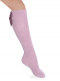 Calcetines altos con costura trasera y lazo de raso doble Rosa Palo Rosewood
