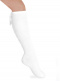 Calcetines altos con costura trasera y lazo de raso doble Blanco White