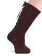 Calcetines altos con costura trasera y lazo largo Marrón Brown