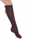 Calcetines altos con costura trasera y lazo largo Marrón Brown
