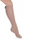 Calcetines altos con costura trasera y lazo largo Camel