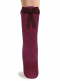 Calcetines altos con costura trasera y lazo largo Granate Maroon