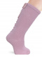 Calcetines altos con costura trasera y lazo largo Rosa Palo Rosewood