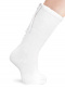 Calcetines altos con costura trasera y lazo largo Blanco White