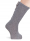 Calcetines altos con costura trasera y lazo pequeño Gris Grey