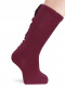 Calcetines altos con costura trasera y lazo pequeño Granate Maroon