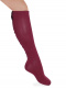 Calcetines altos con costura trasera y lazo pequeño Granate Maroon