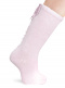 Calcetines altos con costura trasera y lazo pequeño Rosa Pink