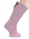 Calcetines altos con costura trasera y lazo pequeño Rosa Palo Rosewood