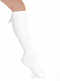 Calcetines altos con costura trasera y lazo pequeño Blanco White