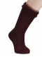 Calcetines altos con puntilla y tul Marrón Brown