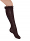 Calcetines altos con puntilla y tul Marrón Brown
