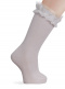 Calcetines altos con puntilla y tul Crudo Crude