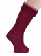 Calcetines altos con puntilla y tul Marsala Garnet