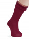 Calcetines altos con puntilla y tul Marsala Garnet