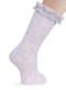 Calcetines altos con puntilla y tul Gris Piedra Granite