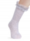 Calcetines altos con puntilla y tul Gris Piedra Granite