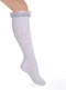 Calcetines altos con puntilla y tul Gris Piedra Granite