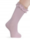 Calcetines altos con puntilla y tul Rosa Pink
