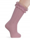 Calcetines altos con puntilla y tul Rosa Palo Rosewood