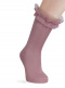 Calcetines altos con puntilla y tul Rosa Palo Rosewood