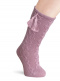 Calcetines altos labrados con borlas Rosa Palo Rosewood